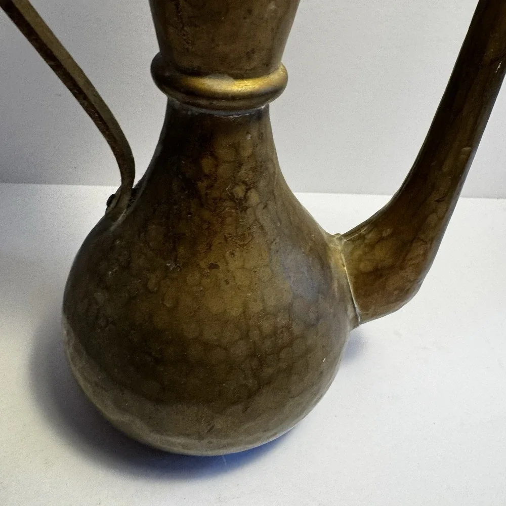 Vintage Turkish Middle East Copper Hand Made Coffee Teapot Pitcher Decoration